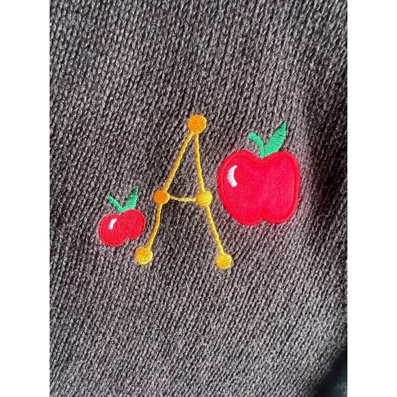 Bechamel Women Vintage 90s Novelty Cottage School Teacher Cardigan Zip Sweater M - Picture 11 of 13